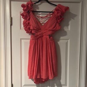 DO+BE Coral Ruffle Mini Dress